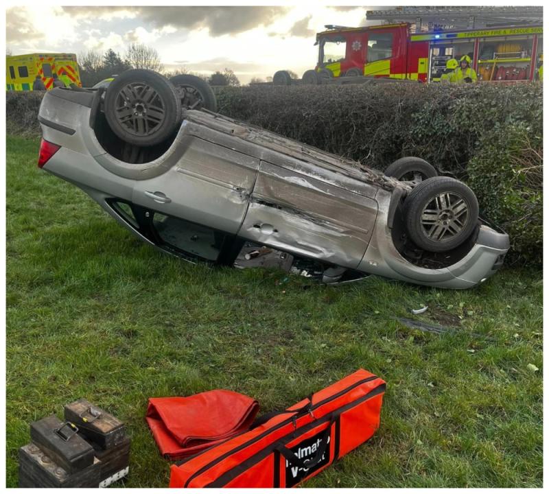 Appeal after car lands in field in Laois crash 