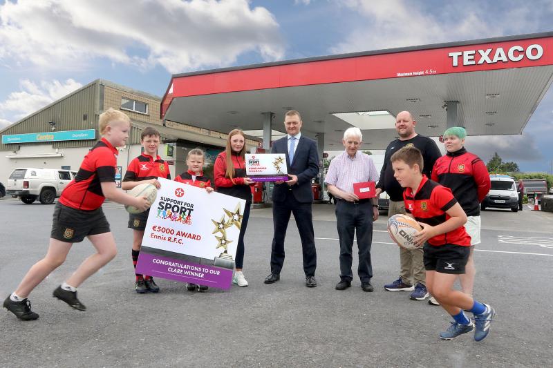Clare rugby club wins &euro;5,000 county award under Texaco Support for Sport